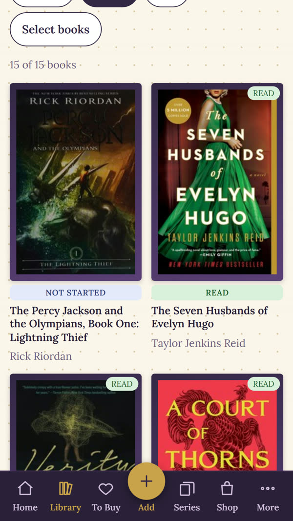 Dog-Ear library screen
