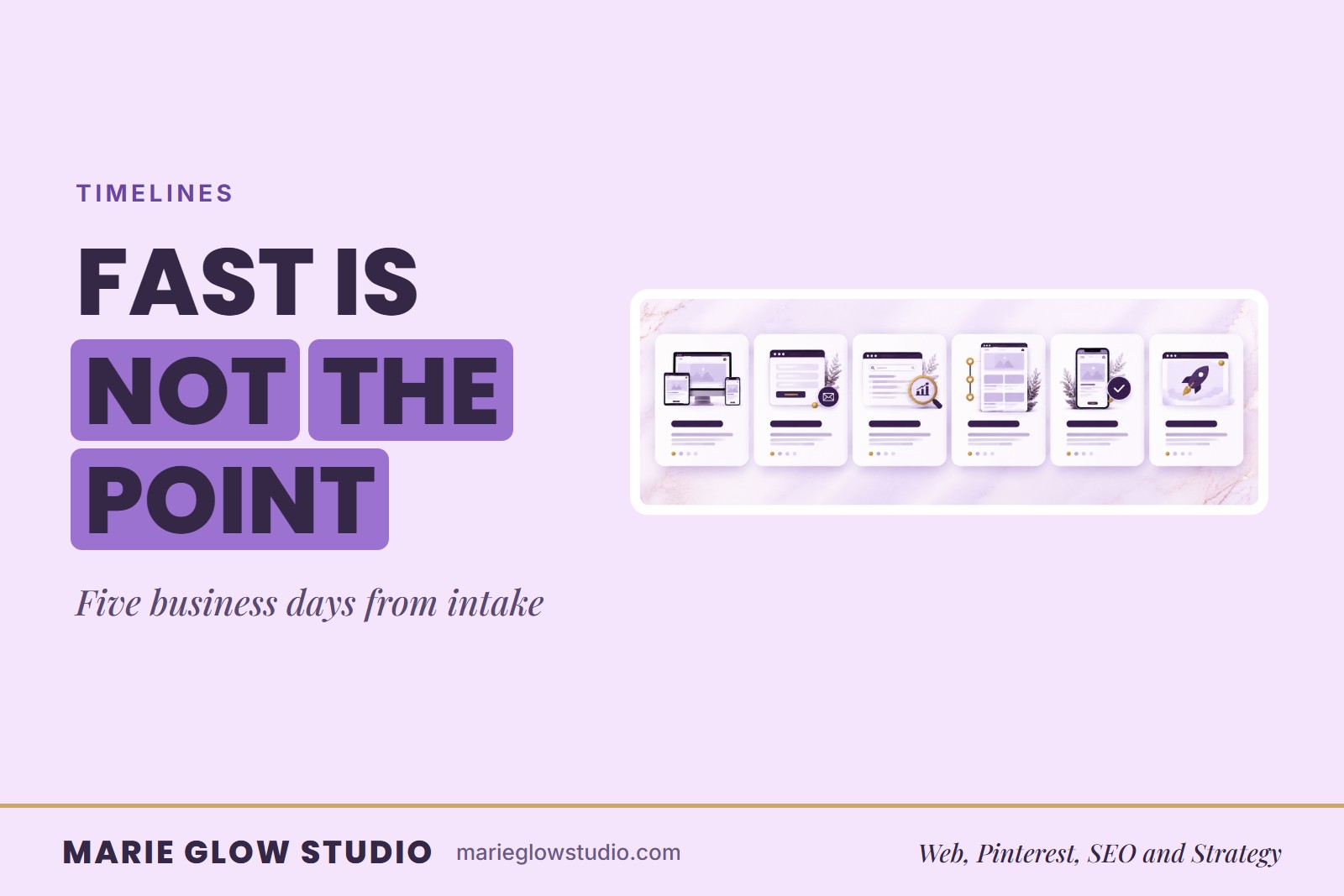 Marie Glow Studio blog graphic: Fast Is Not the Point