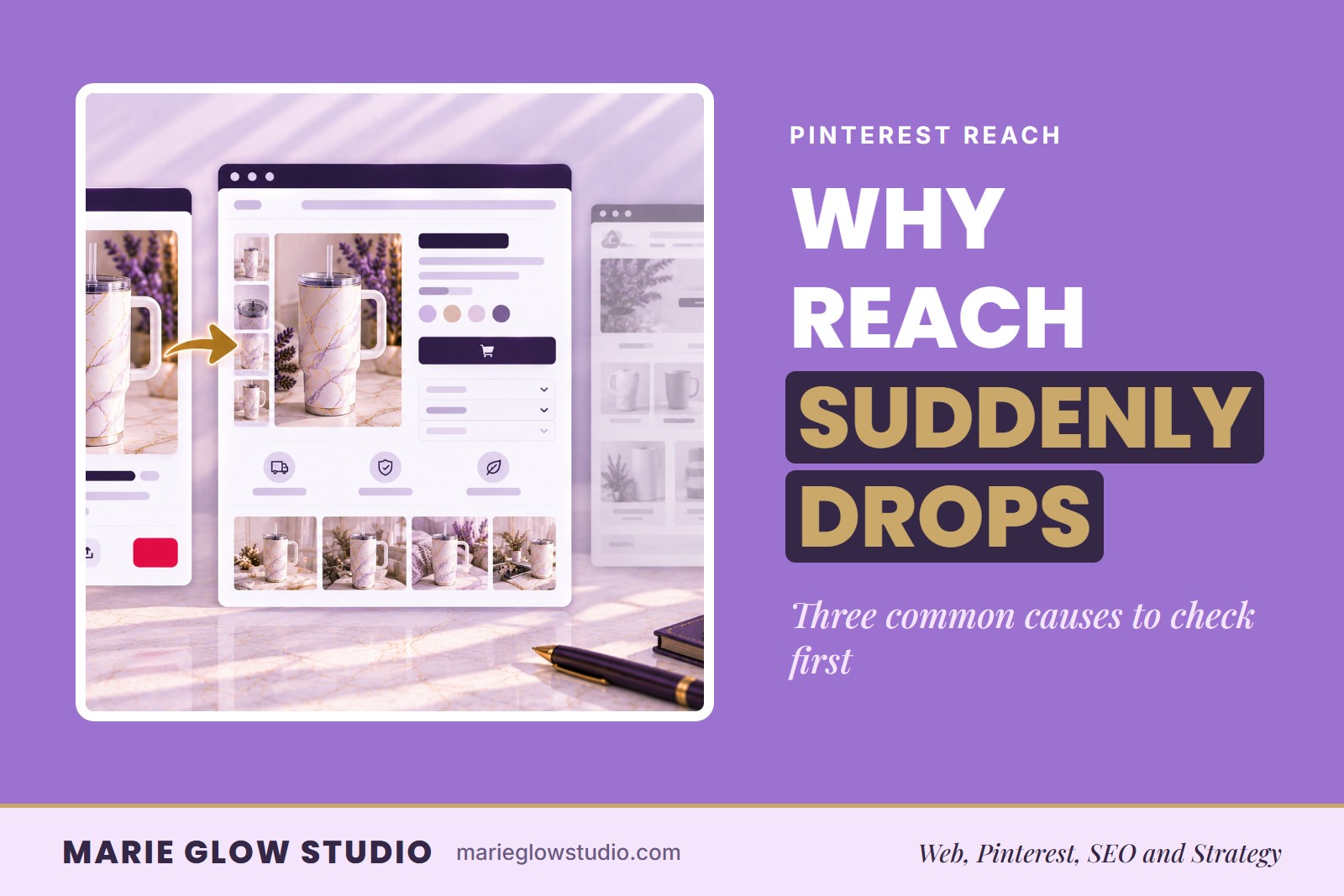 Marie Glow Studio blog graphic: Why Reach Suddenly Drops